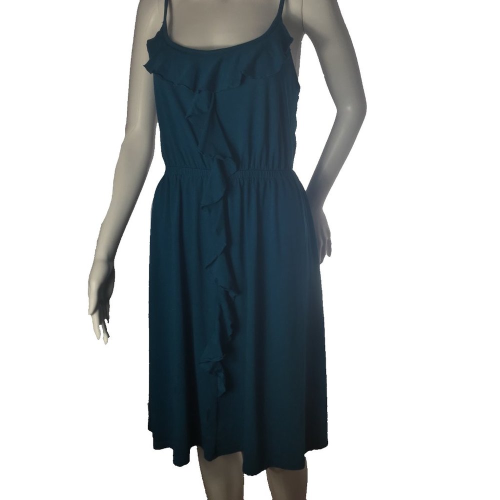 OLD NAVY Teal Midi Length Ruffle Dress Med